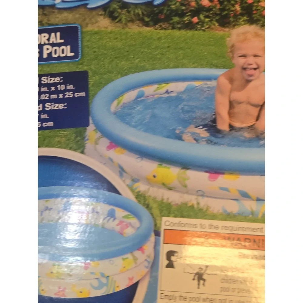 Bestway H2OGO Coral Kids Inflatable Pool 40in Round Splash Play Ages 2+ NEW